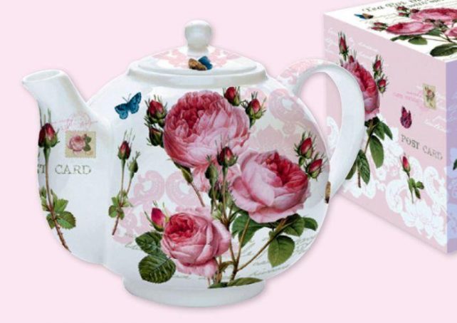 Посуда, серия "Романтичные Розы", чайник с ситечком, 1 л, 321RMR