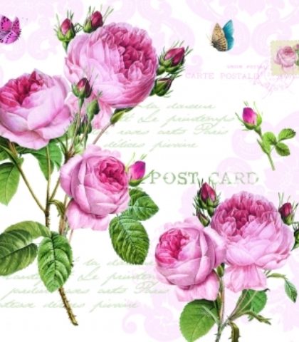 Аксессуар, серия "Романтичные розы", салфетки, 33х33 см, 414RMR
